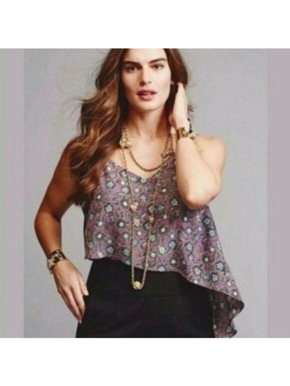 Cabi 3453 Spring Floral Scrollwork Cami Top Small